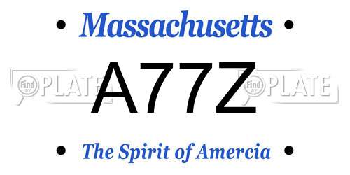 A77Z Massachusetts License Plate