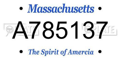 A785137 Massachusetts License Plate