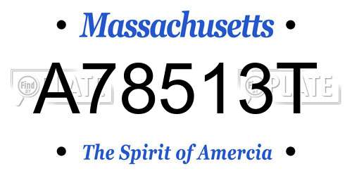 A78513T Massachusetts License Plate