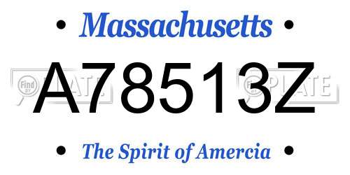 A78513Z Massachusetts License Plate