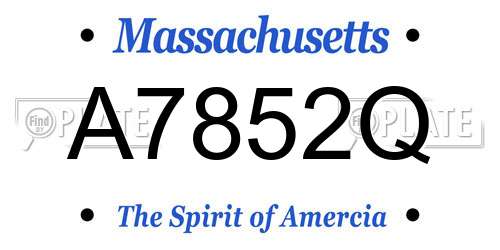 A7852Q Massachusetts License Plate