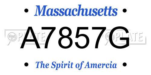 A7857G Massachusetts License Plate