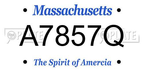 A7857Q Massachusetts License Plate