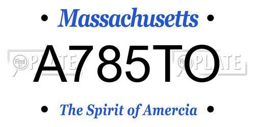 A785TO Massachusetts License Plate