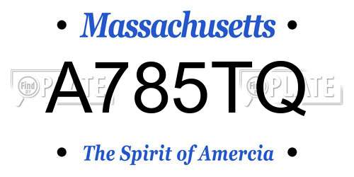A785TQ Massachusetts License Plate