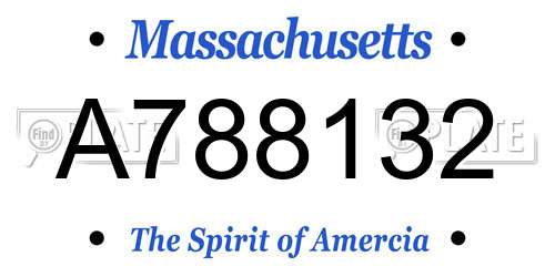 A788132 Massachusetts License Plate