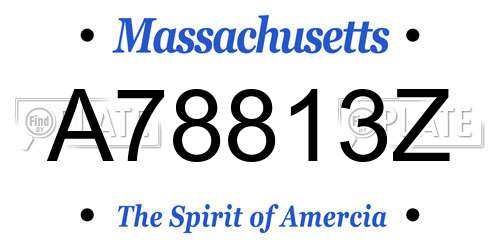 A78813Z Massachusetts License Plate