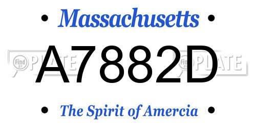 A7882D Massachusetts License Plate