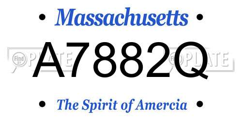 A7882Q Massachusetts License Plate