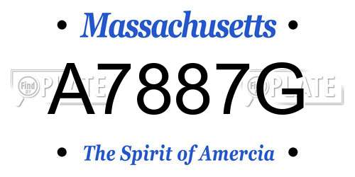 A7887G Massachusetts License Plate