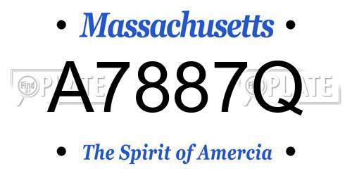 A7887Q Massachusetts License Plate