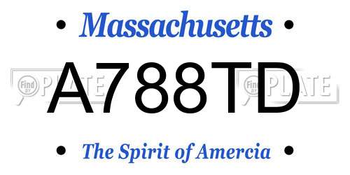 A788TD Massachusetts License Plate