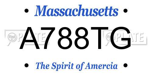 A788TG Massachusetts License Plate