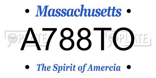 A788TO Massachusetts License Plate