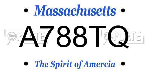 A788TQ Massachusetts License Plate