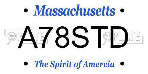 A78STD Massachusetts License Plate