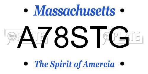 A78STG Massachusetts License Plate
