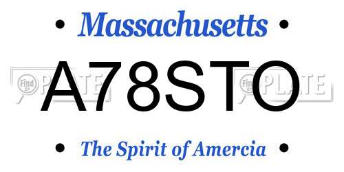 A78STO Massachusetts License Plate