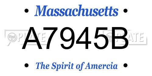 A7945B Massachusetts License Plate