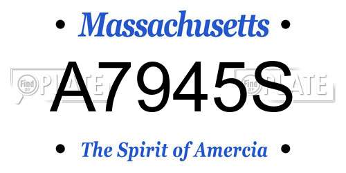 A7945S Massachusetts License Plate