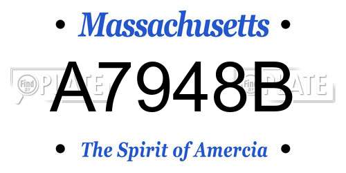A7948B Massachusetts License Plate