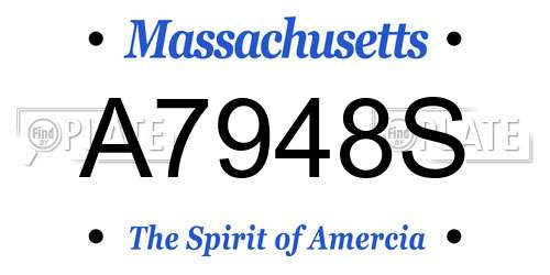 A7948S Massachusetts License Plate