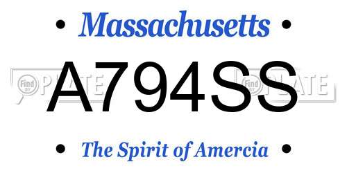 A794SS Massachusetts License Plate