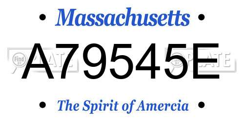 A79545E Massachusetts License Plate