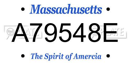 A79548E Massachusetts License Plate