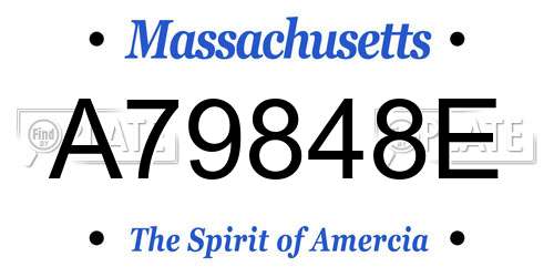 A79848E Massachusetts License Plate