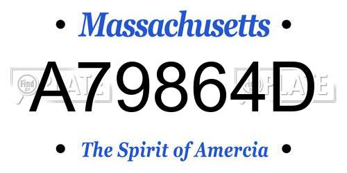 A79864D Massachusetts License Plate