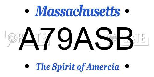 A79ASB Massachusetts License Plate