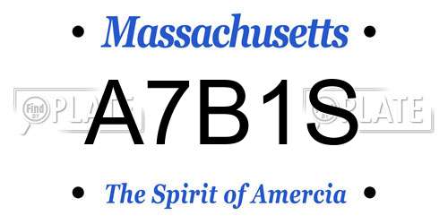 A7B1S Massachusetts License Plate
