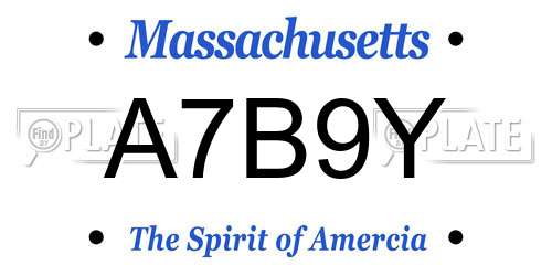 A7B9Y Massachusetts License Plate