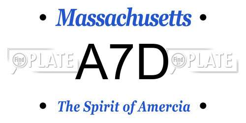 A7D Massachusetts License Plate