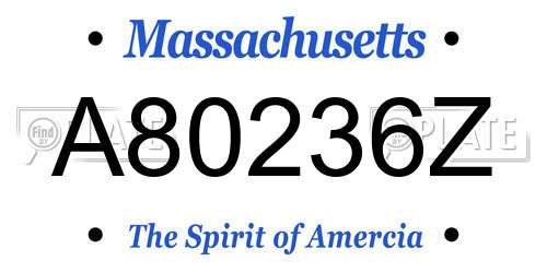 A80236Z Massachusetts License Plate