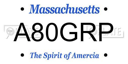 A80GRP Massachusetts License Plate
