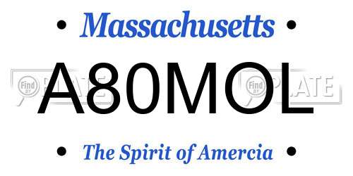 A80MOL Massachusetts License Plate