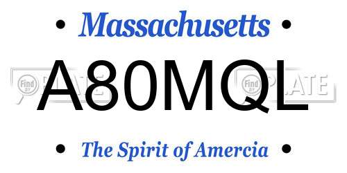 A80MQL Massachusetts License Plate