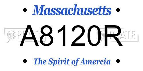 A8120R Massachusetts License Plate