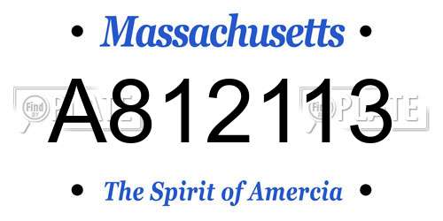 A812113 Massachusetts License Plate