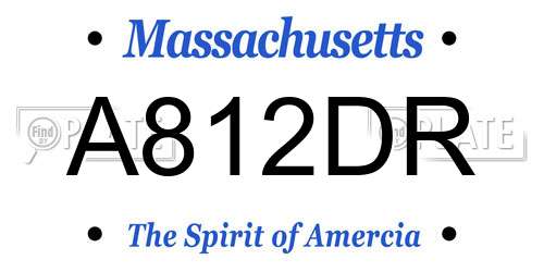 A812DR Massachusetts License Plate