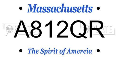 A812QR Massachusetts License Plate