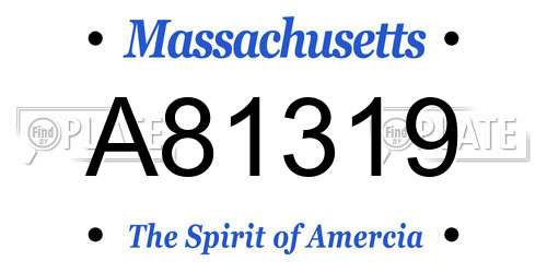 A81319 Massachusetts License Plate