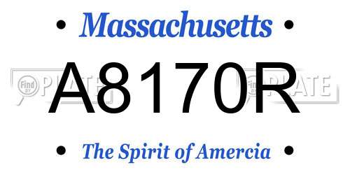 A8170R Massachusetts License Plate