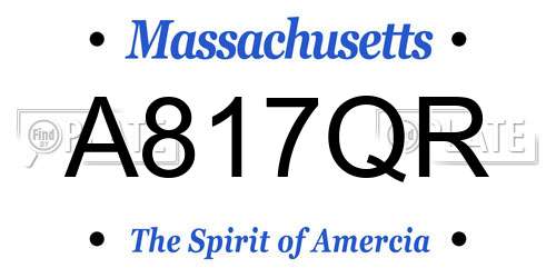 A817QR Massachusetts License Plate