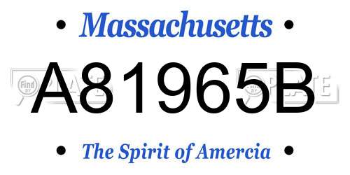 A81965B Massachusetts License Plate