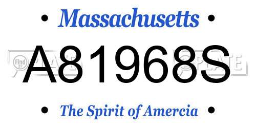 A81968S Massachusetts License Plate