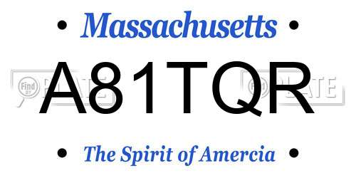 A81TQR Massachusetts License Plate