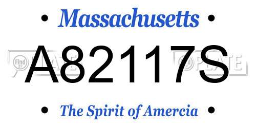 A82117S Massachusetts License Plate
